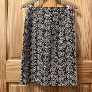 Zanella tan brown white Betty embroidered pattern pencil midi skirt 6
